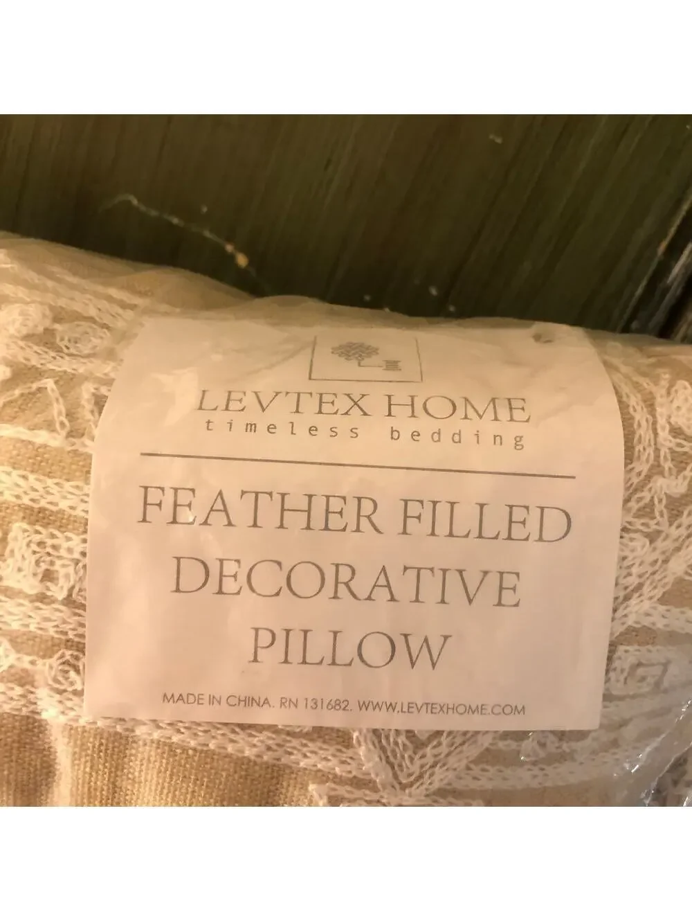 Levtex Home NWT Harleson White Diamonds with Tassels Throw Pillow 14x18